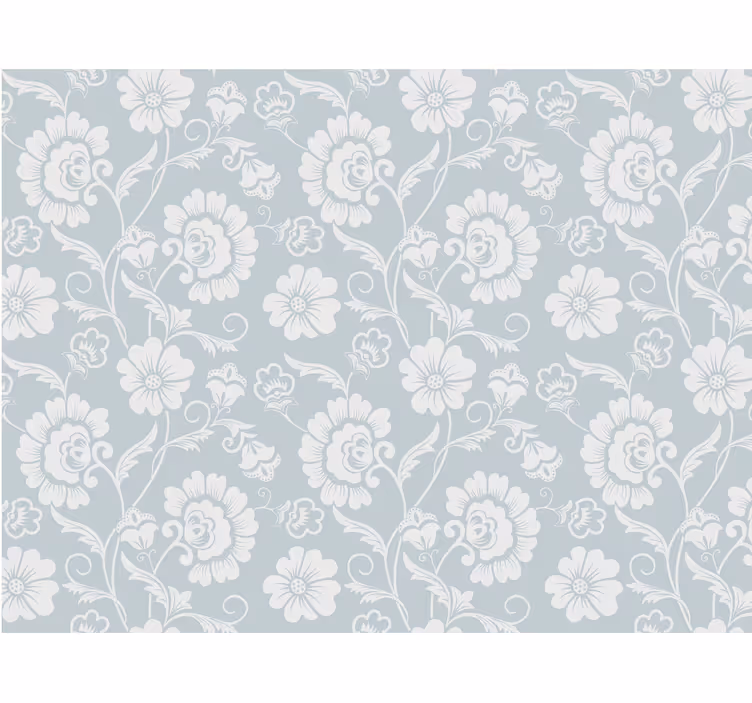 Estore de rolo cinzento padrão floral elegante - TenStickers