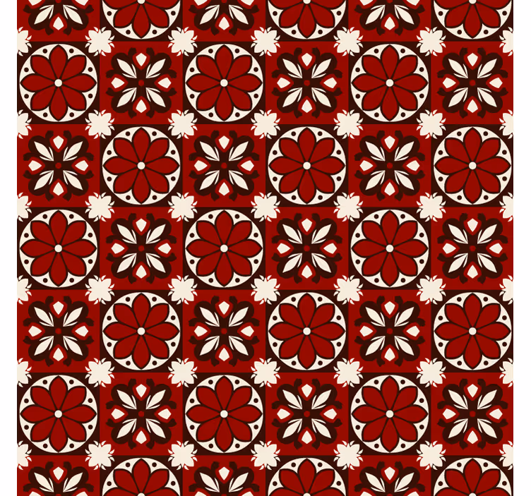 Estore de rolo vermelho padrão de azulejo vintage - TenStickers