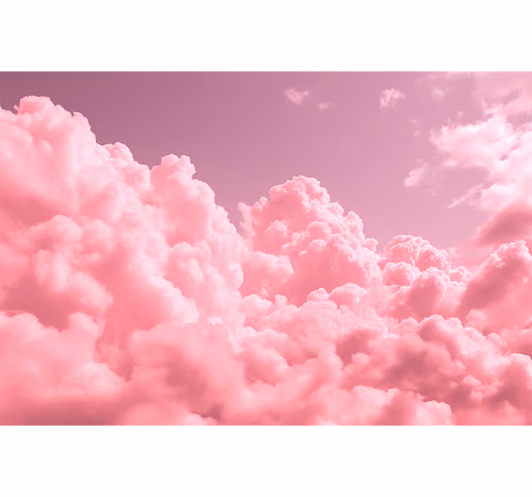 Estore de rolo rosa nuvens rosa fofinhas - TenStickers