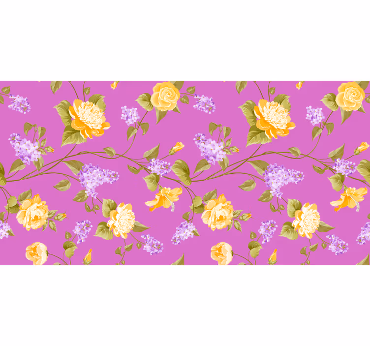 Estore de rolo roxo padrão floral em flor - TenStickers