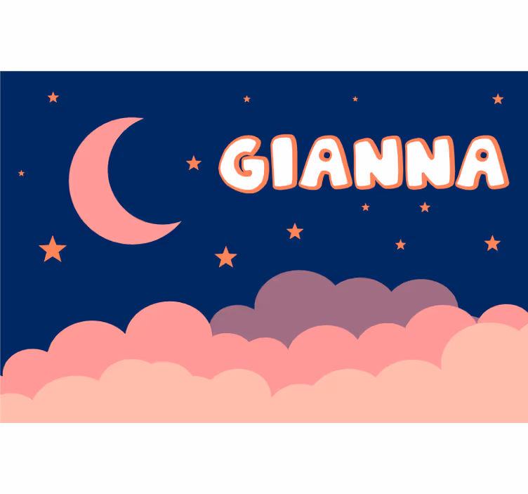 Estore de rolo roxo céu e lua personalizáveis - TenStickers