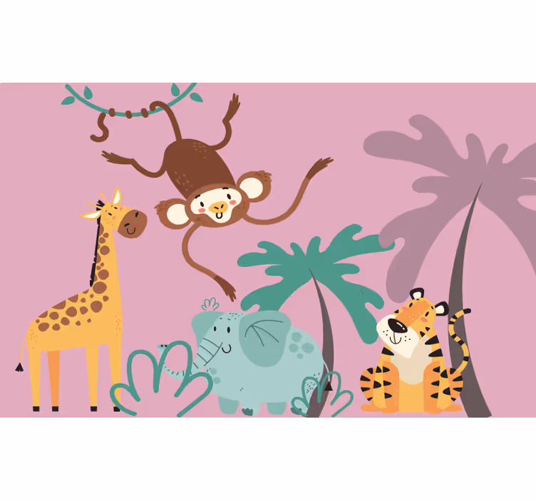 Estore de rolo roxo animais de safari coloridos - TenStickers