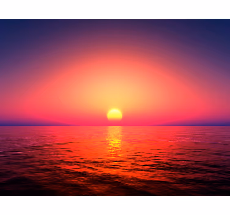 Estore de rolo para sala fotomural pôr do sol no mar - TenStickers