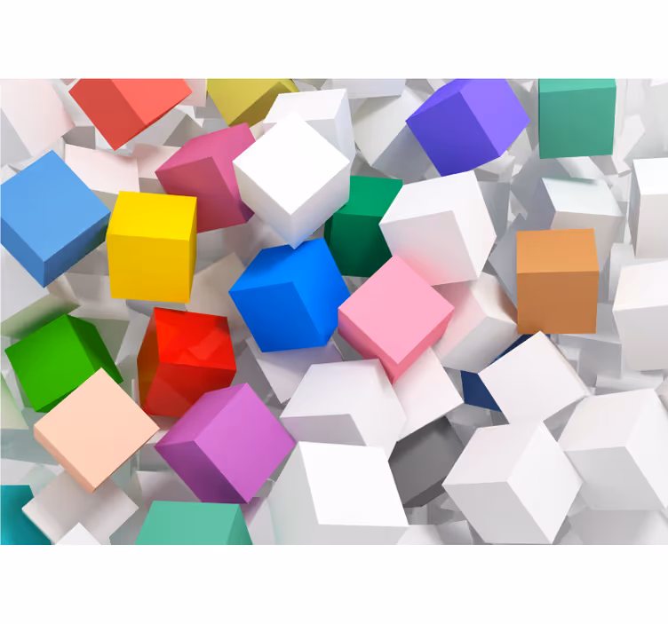 Estore de rolo para sala cubos 3d coloridos - TenStickers