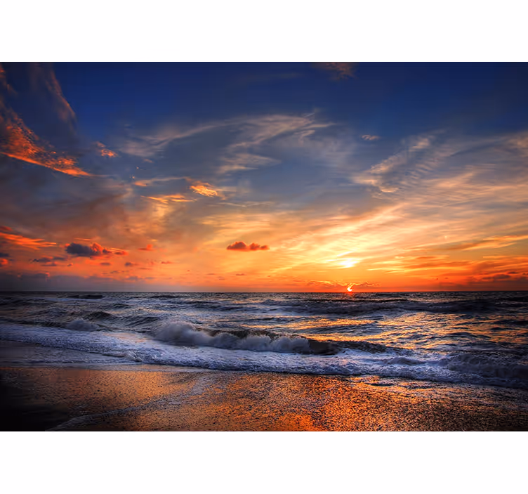 Estore de rolo para sala paisagem marinha ao pôr do sol - TenStickers