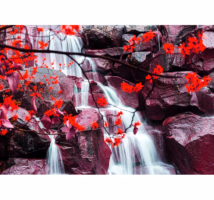 Estore de rolo para sala cachoeira na floresta primavera - TenStickers