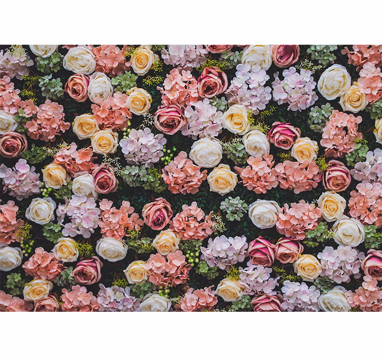 Estore de rolo para sala flores estilo vintage - TenStickers