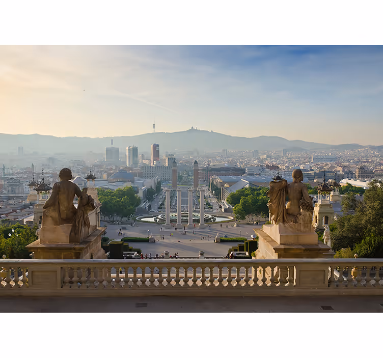 Estore de rolo para sala fotomural barcelona fonte montjuic - TenStickers
