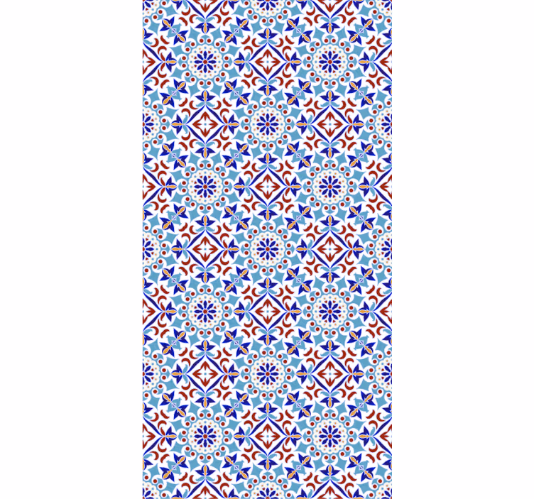 Estore de rolo azul com motivo cerâmico - TenStickers
