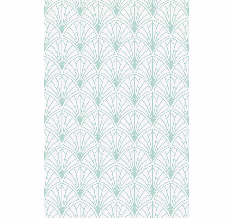 Estore de rolo azul folhas aquamarine claras fundo branco - TenStickers
