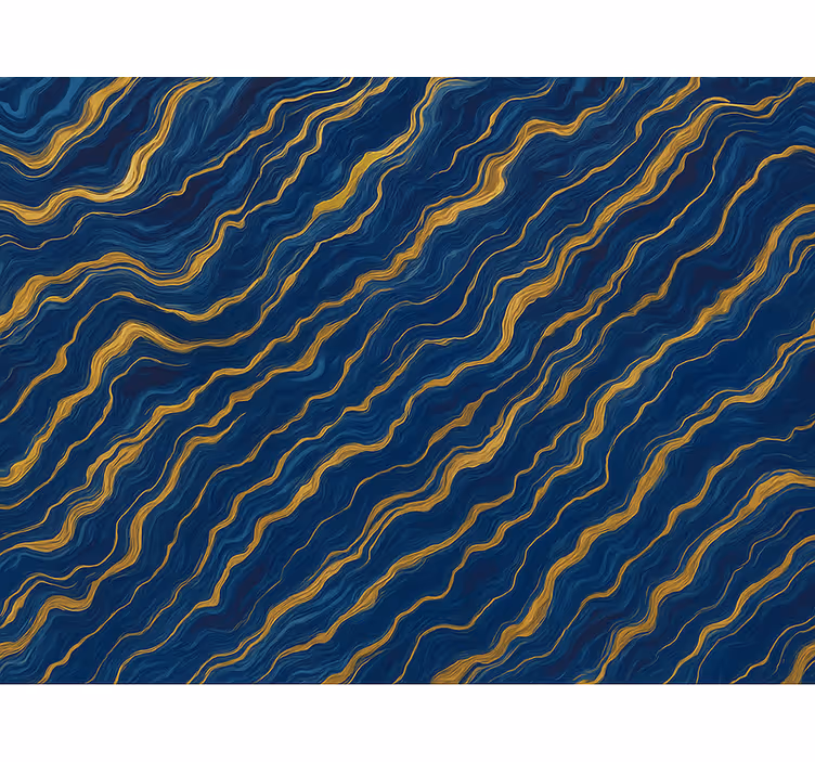 Estore de rolo azul mármore azul e dourado - TenStickers