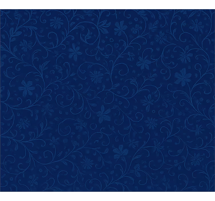 Estore de rolo azul com motivo de flor azul-marinho - TenStickers