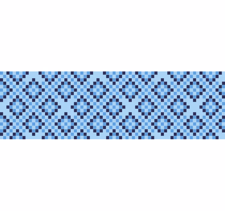 Estore de rolo azul padrão geométrico azul pixelado - TenStickers