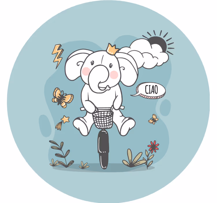 Estore de rolo azul olá elefante - TenStickers