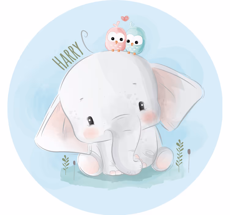 Estore de rolo azul elefante grande azul - TenStickers