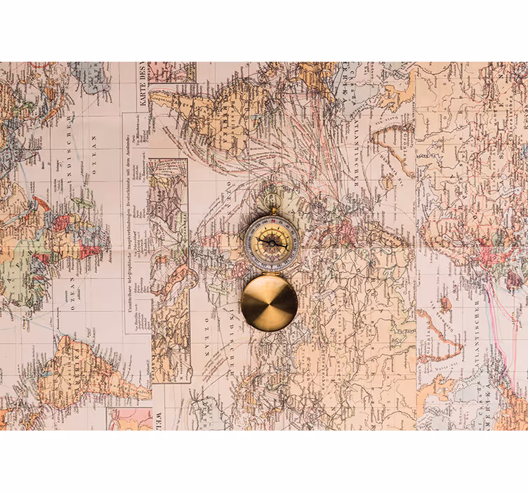Estore de rolo para sala mural de mapa vintage - TenStickers