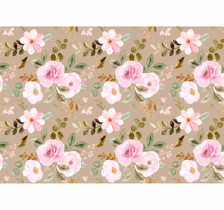 Estore de rolo para sala textura de rosas bege vintage - TenStickers