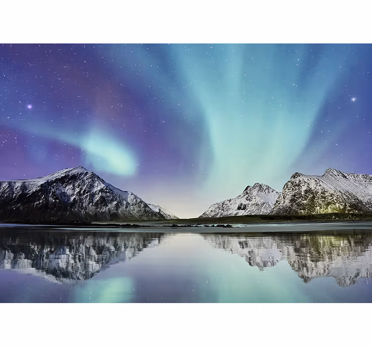 Estore de rolo para sala lago das luzes do norte - TenStickers