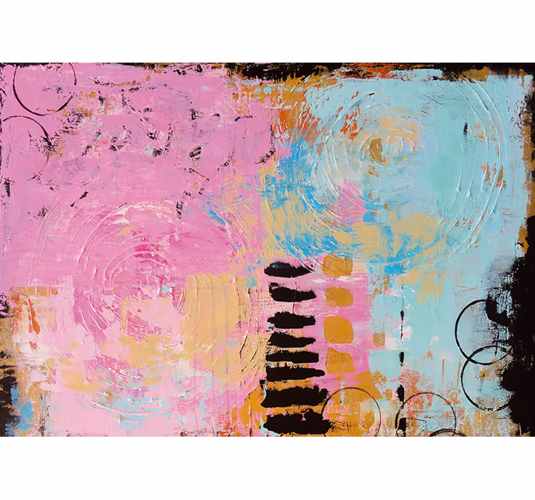 Estore de rolo para sala pintura abstrata original - TenStickers