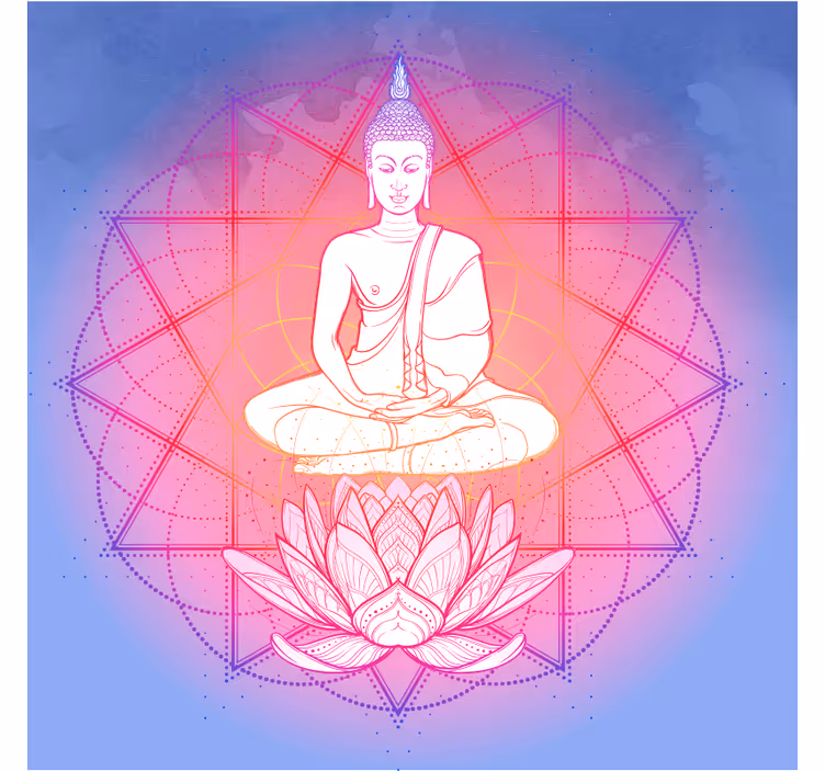Estore de rolo para sala mandala buda meditando - TenStickers