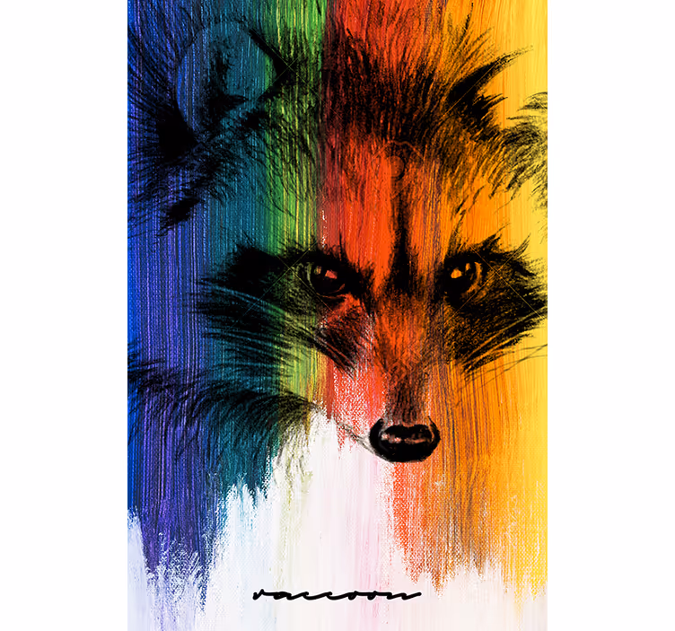 Estore de rolo para sala guaxinim arco-íris - TenStickers