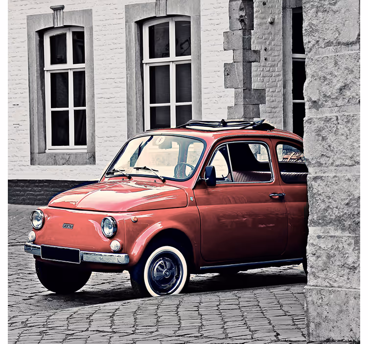 Estore de rolo para sala fiat 500 vintage antigo - TenStickers