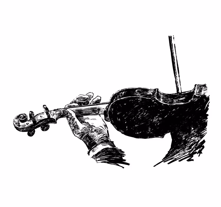 Estore de rolo para sala músico de violino desenhado à mão - TenStickers