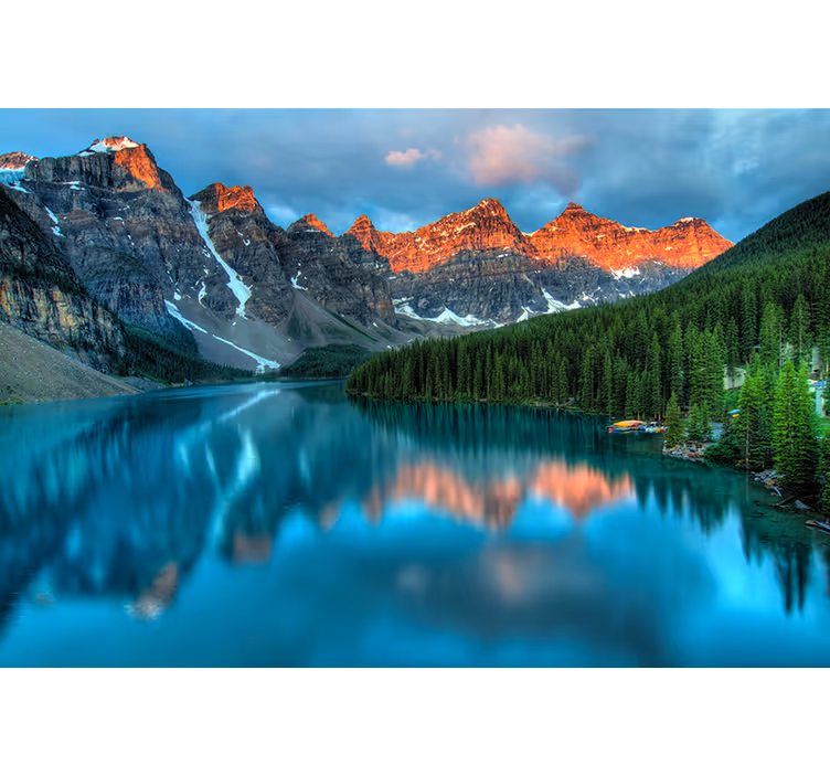 Estore de rolo para sala arte estética de lago colorido - TenStickers