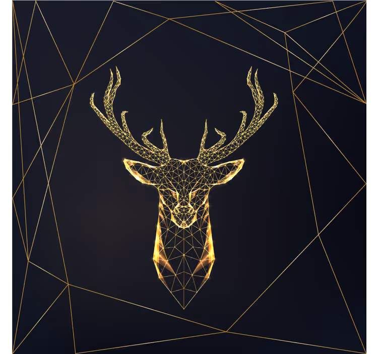 Estore de rolo para sala veado geométrico dourado - TenStickers