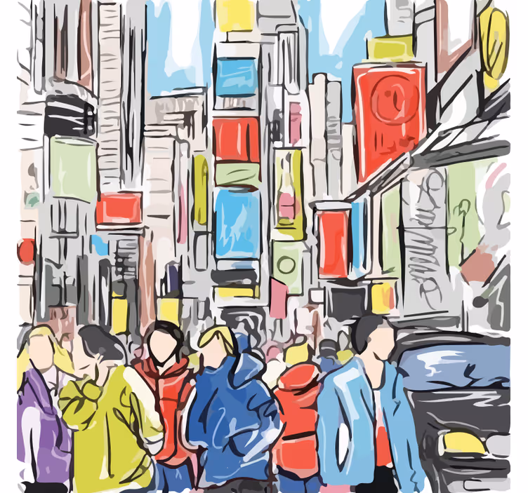 Estore de rolo para sala pessoas modernas de nova york - TenStickers