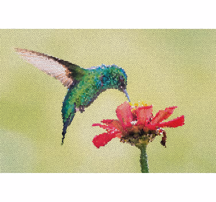 Estore de rolo para sala mosaico de pássaros coloridos - TenStickers