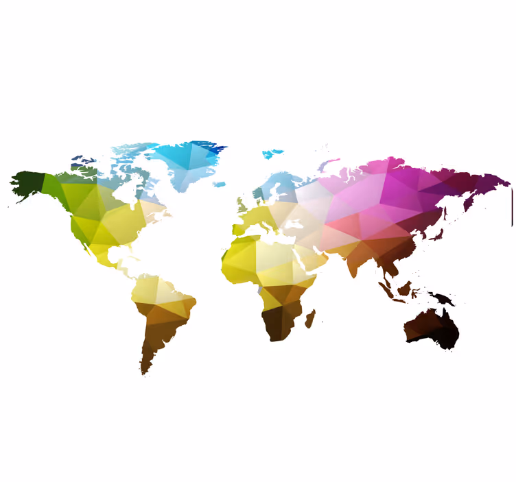 Estore de rolo para sala mapa mundial triangular - TenStickers