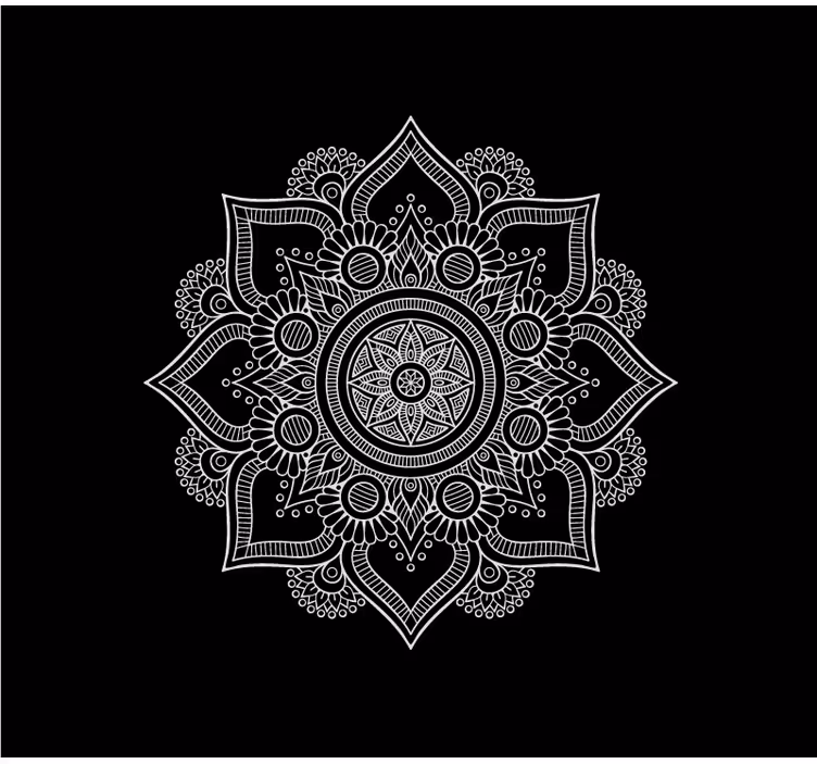 Estore de rolo para sala mandala preta e branca - TenStickers