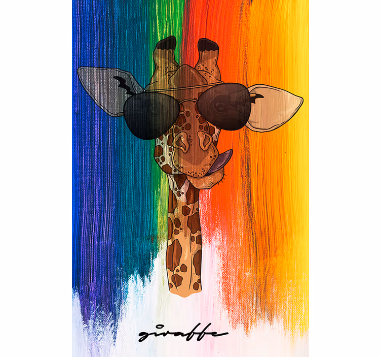 Estore de rolo para sala girafa arco-Íris - TenStickers