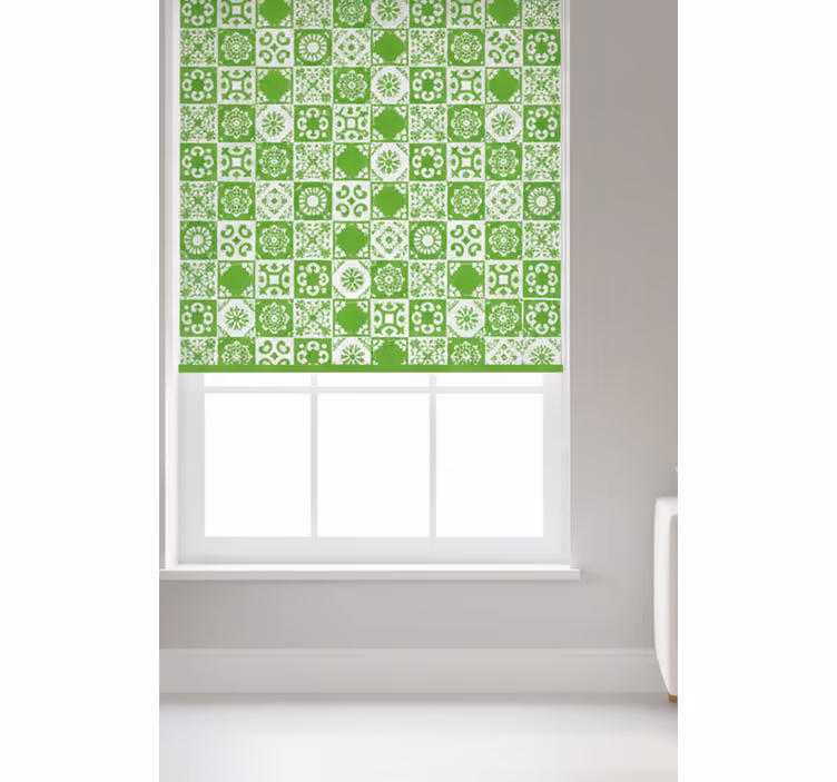 Estore de rolo verdes abstrato verde e branco - TenStickers