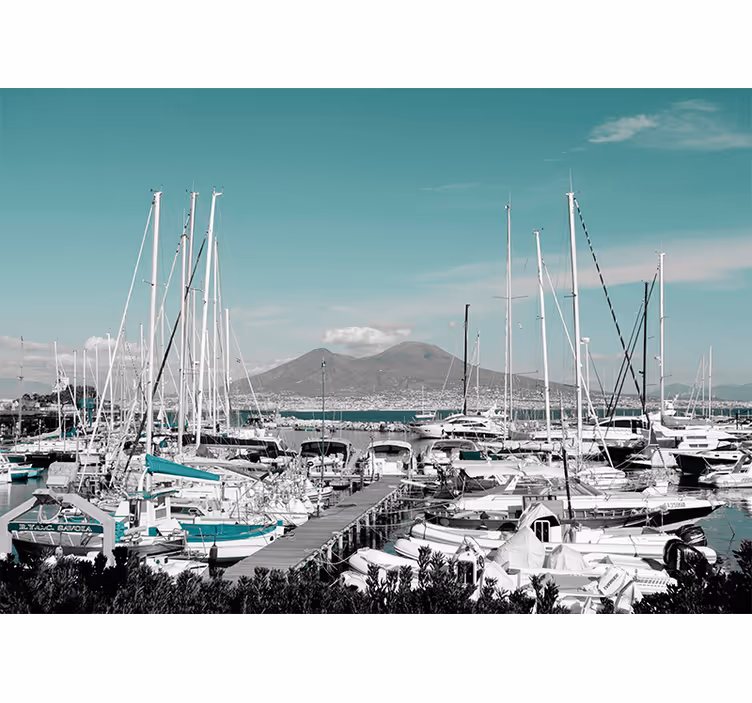 Estore de rolo para sala paisagem vésuvio nápoles - TenStickers