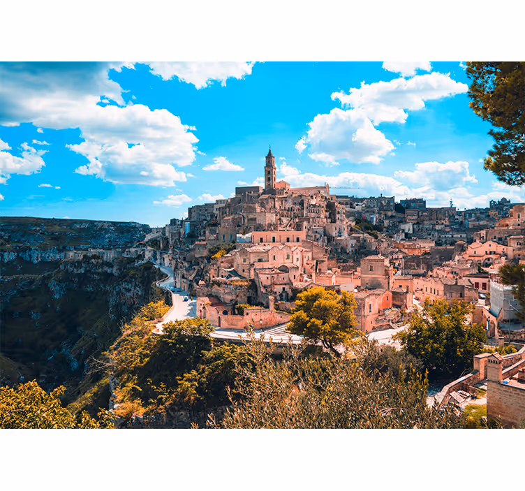 Estore de rolo para sala paisagem da cidade de matera - TenStickers