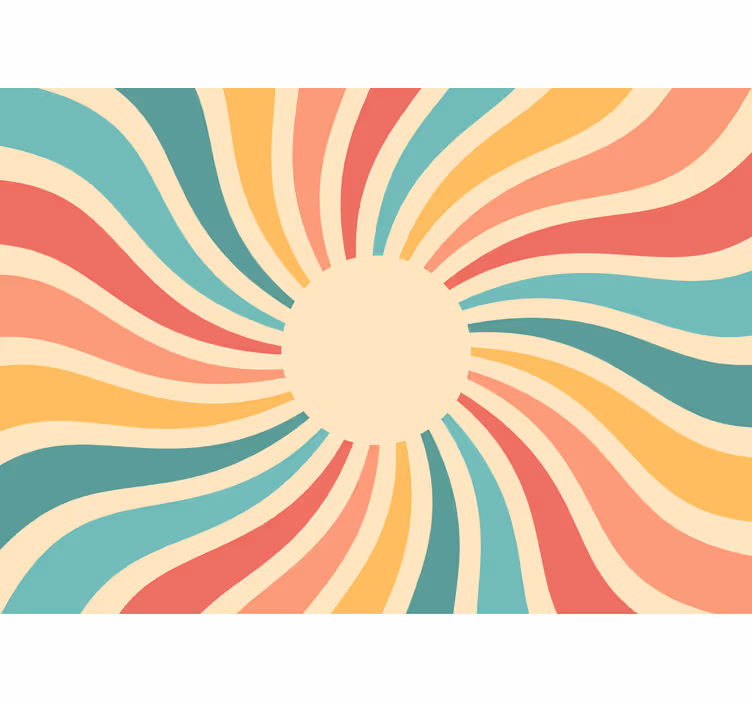 Estore de rolo para sala pôr do sol anos 70 - TenStickers