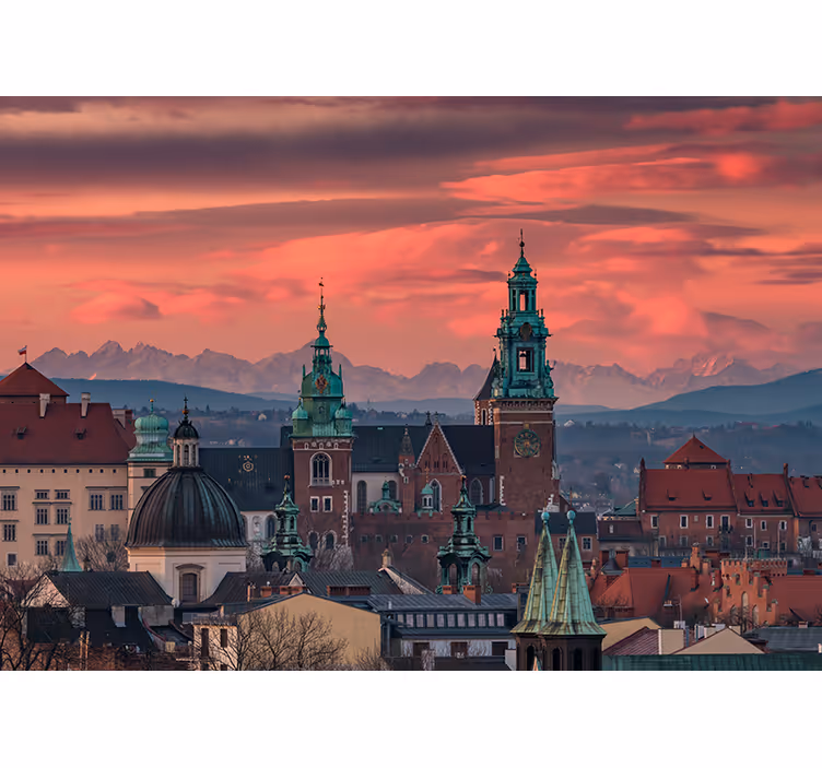 Estore de rolo para sala cracóvia com vista para os tatras - TenStickers