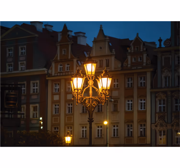 Estore de rolo para sala wrocław ao pôr do sol - TenStickers