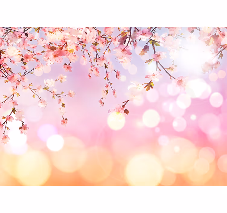 Estore de rolo para sala flores de cerejeira 3d - TenStickers