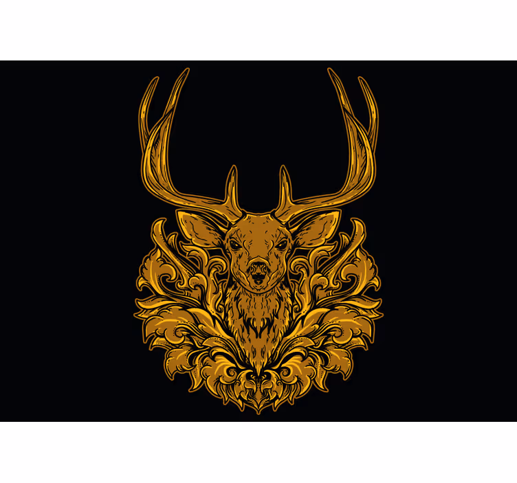 Estore de rolo para sala cervo dourado - TenStickers