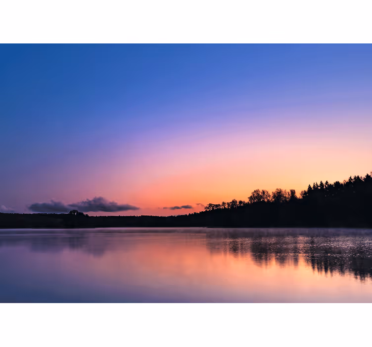Estore de rolo para sala lago mazury ao pôr do sol - TenStickers