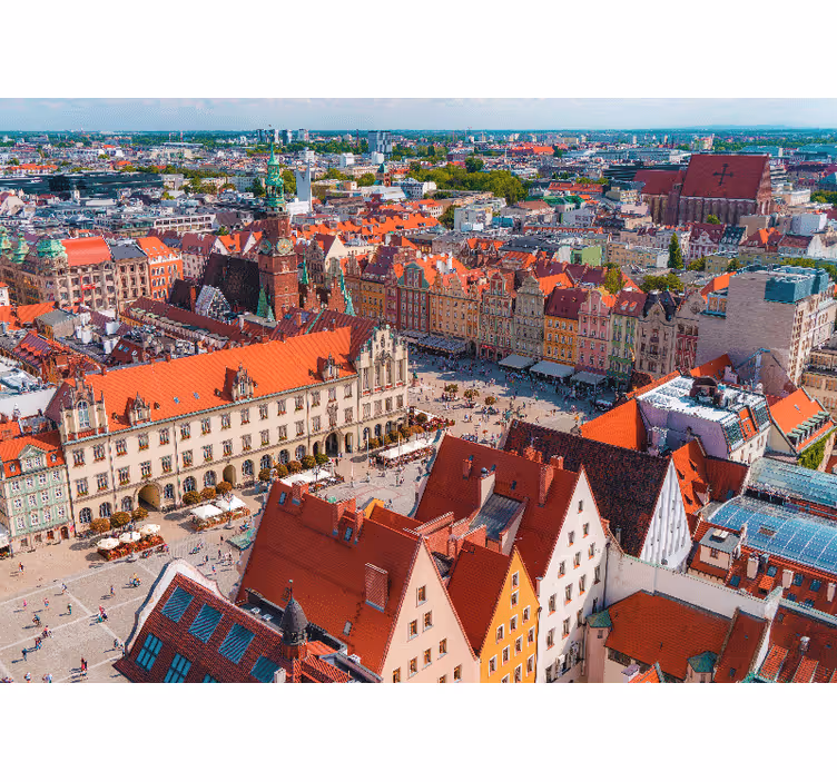 Estore de rolo para sala panorama de wrocław - TenStickers