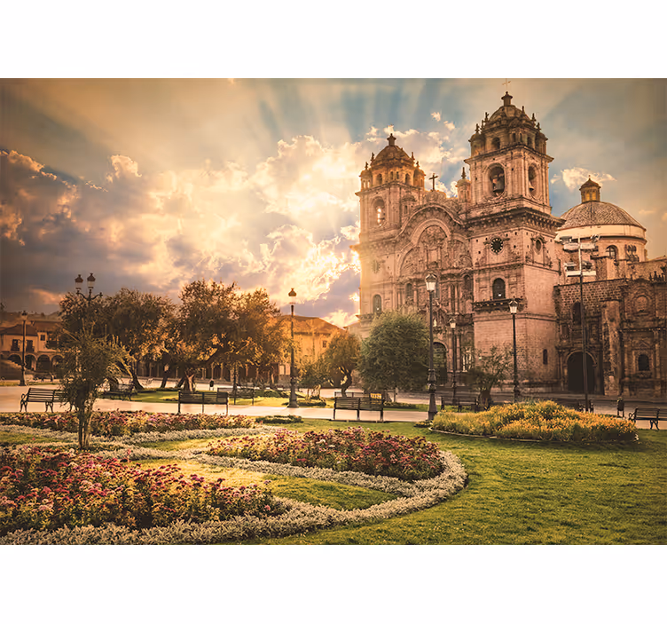 Estore de rolo para sala cidade andina de cusco - TenStickers
