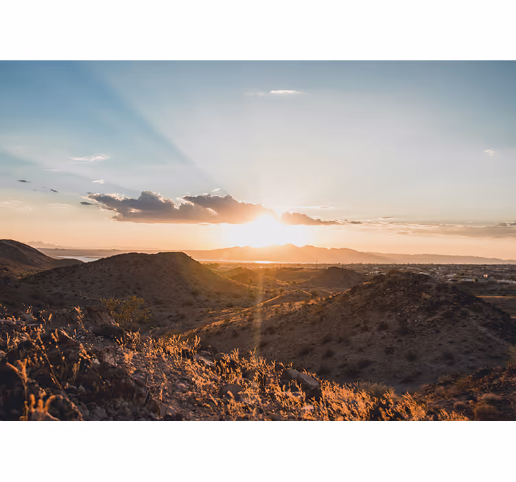 Estore de rolo para sala pôr do sol no deserto - TenStickers