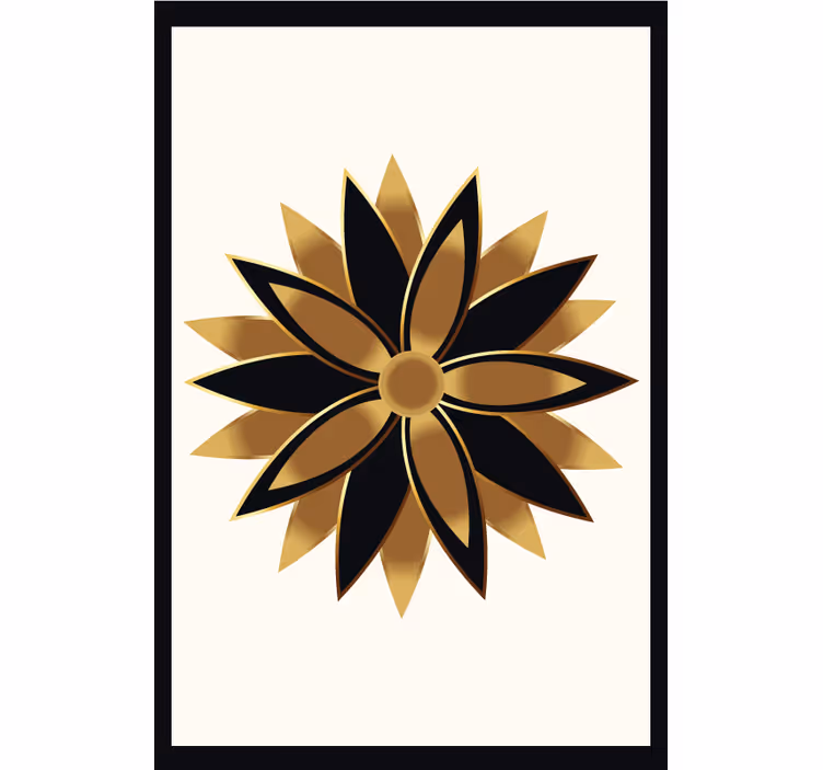 Estore de rolo para sala flores douradas - TenStickers