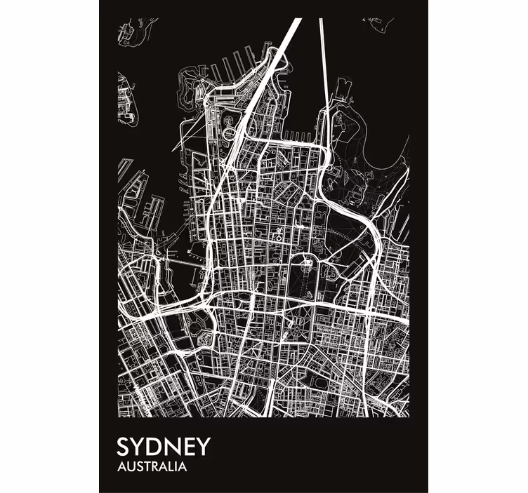Estore de rolo para sala mapa de sydney - TenStickers