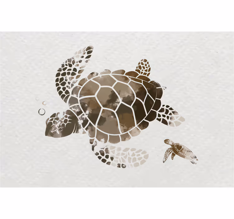 Estore de rolo para sala tartaruga aquarela marrom - TenStickers