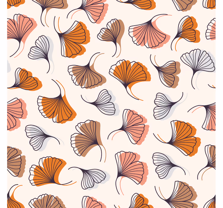 Estore de rolo para sala folhas de ginkgo desenhadas à mão - TenStickers